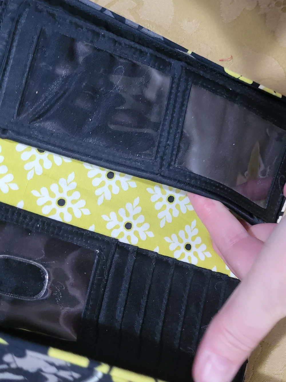 Vera Bradley Vintage Baroque Pattern Quilted Trifold Long Wallet
